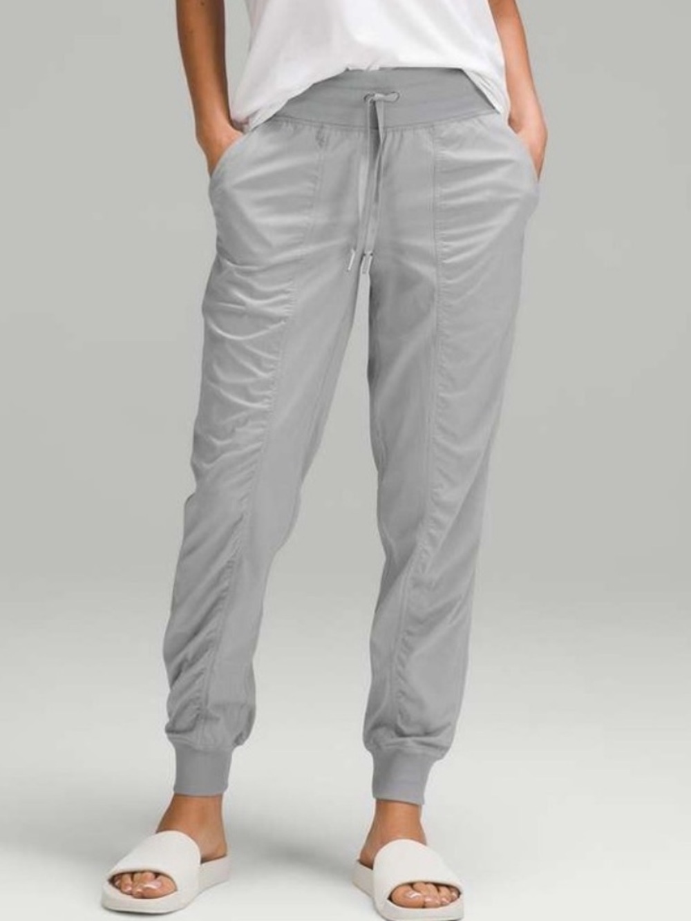 lululemon athletica Light Gray Drawstring Joggers